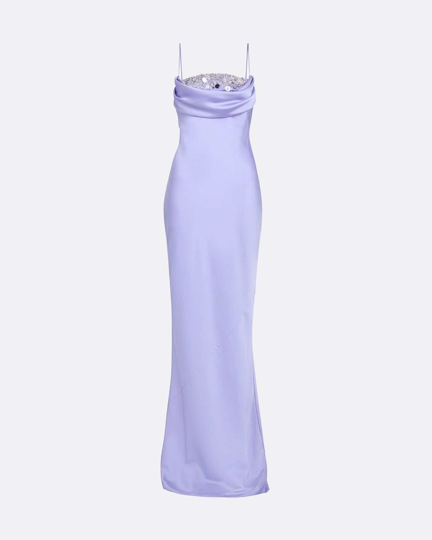 Jules Long Dress in Soft Sky with Crystal Embellishment