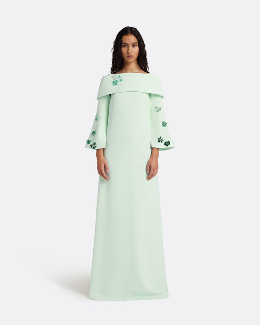 Cielle Long Dress with Pheobe Harness in Sea Glass