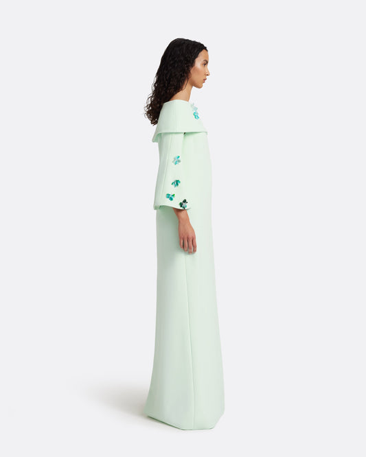 Cielle Long Dress with Pheobe Harness in Sea Glass