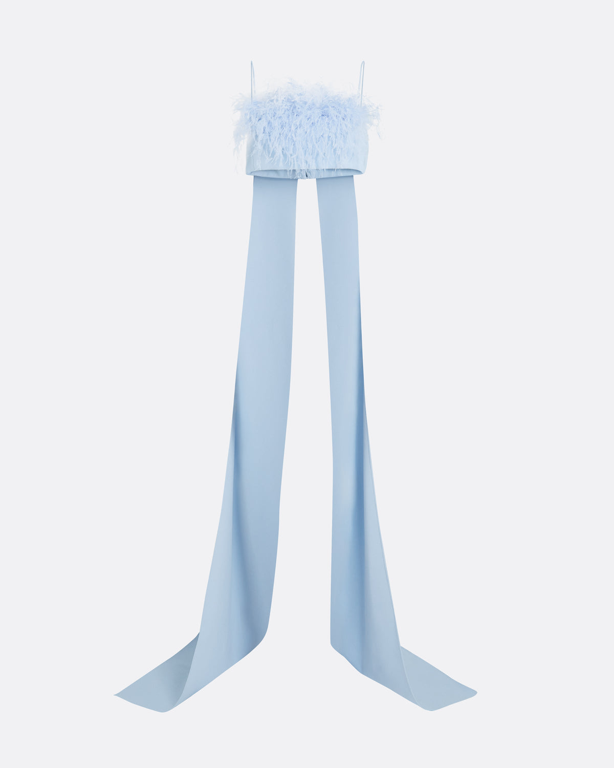 Krista Harness in Soft Sky with Feathers