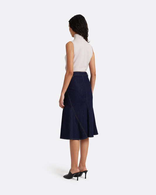 Luisella Denim Skirt in Dark Wash