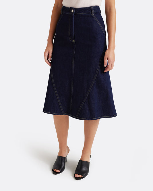 Luisella Denim Skirt in Dark Wash