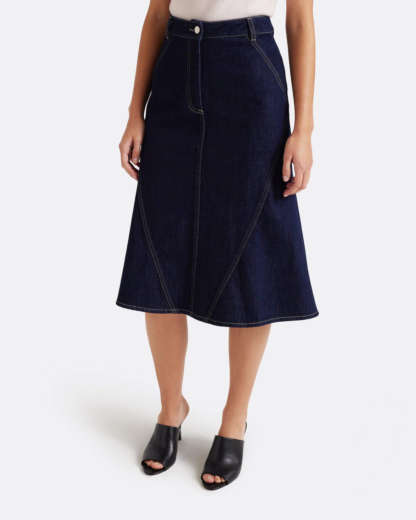 Luisella Denim Skirt in Dark Wash