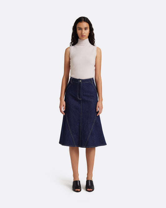 Luisella Denim Skirt in Dark Wash