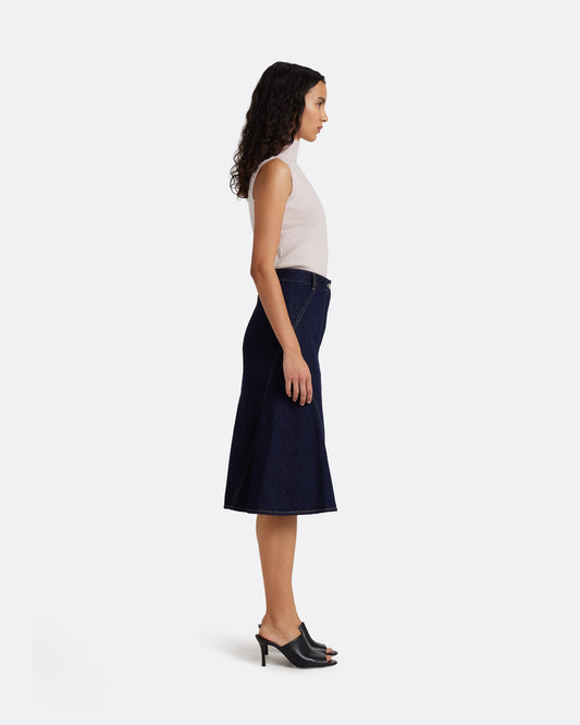 Luisella Denim Skirt in Dark Wash