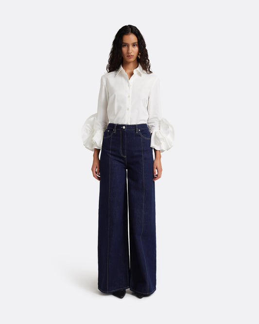 Fulvia Denim Trouser in Dark Wash