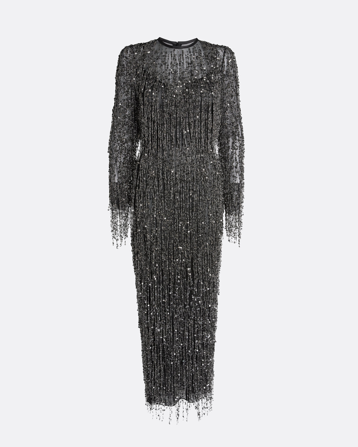 Lyran Midi Dress in Black with Gunmetal