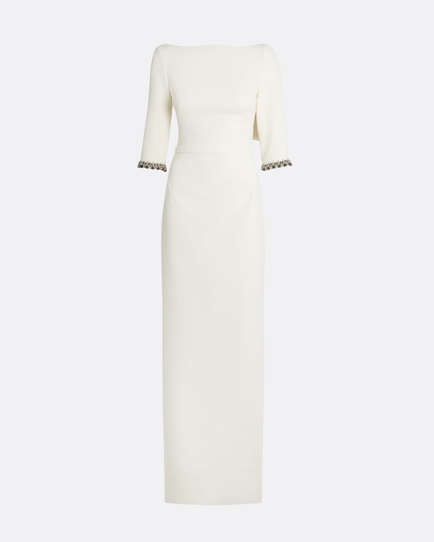 Amaris Long Dress in Ivory with Gunmetal