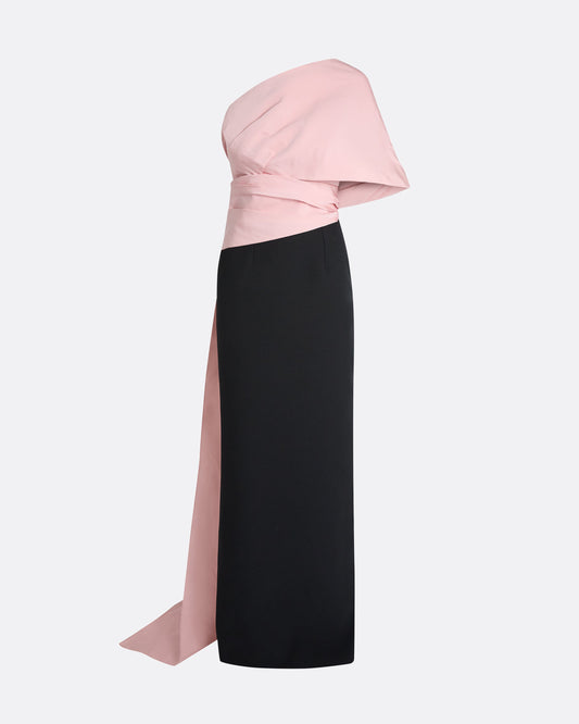 Tokiyo Long Dress in Peony Blush on Black