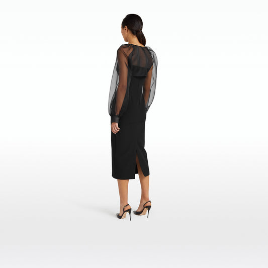 Catalina Black Midi Dress