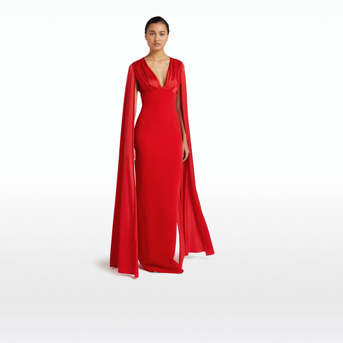 Angelina Cherry Red Long Dress – Maison Safiyaa USA