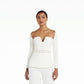 Zoe Ivory Top With Embroidered Belt