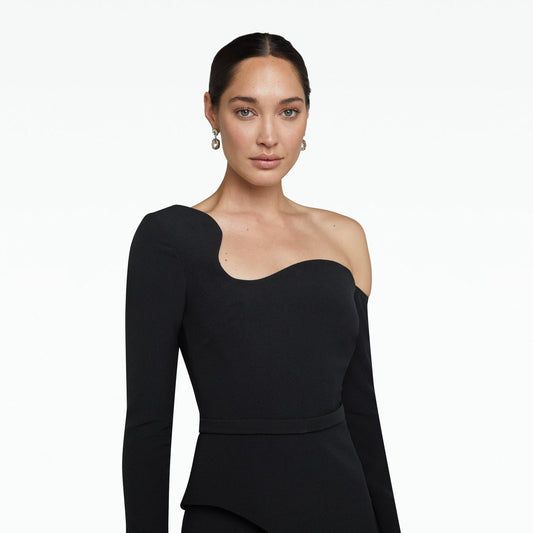 Constanza Black Midi Dress