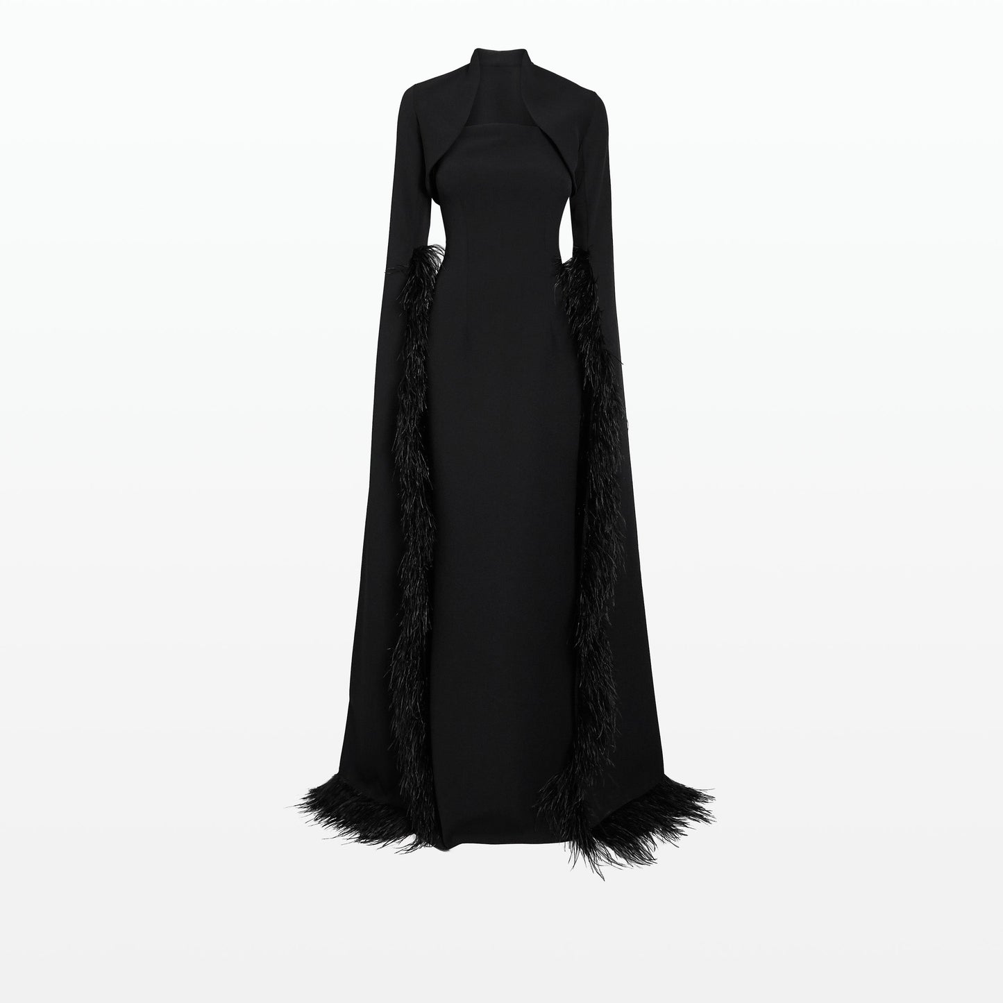 Amari Black Feather-Trimmed Bolero & Soshin Dress