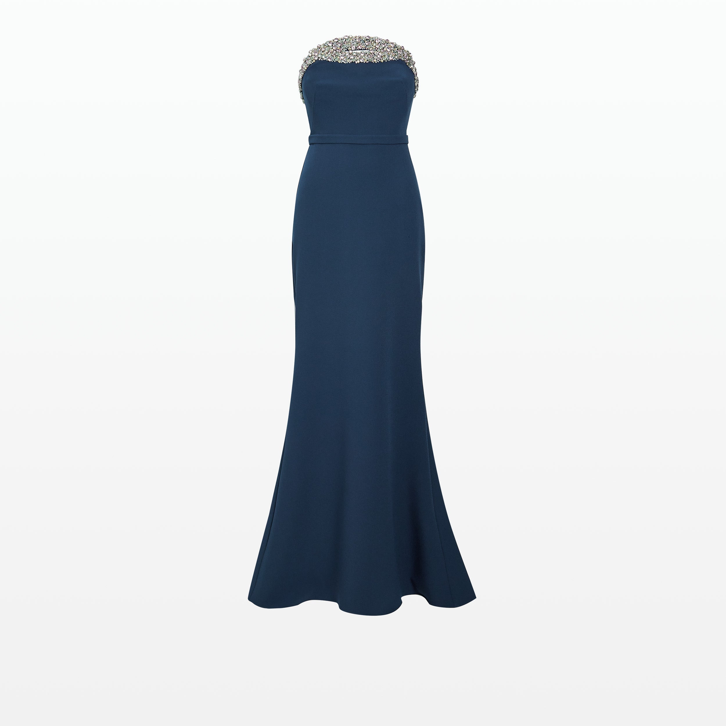 Donatella Ink Blue Long Dress – Maison Safiyaa USA