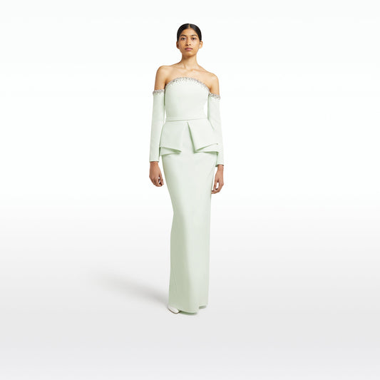 Giuliana Spearmint Long Dress