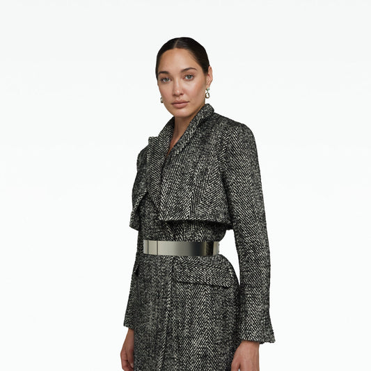 Ennis Black Wool Coat