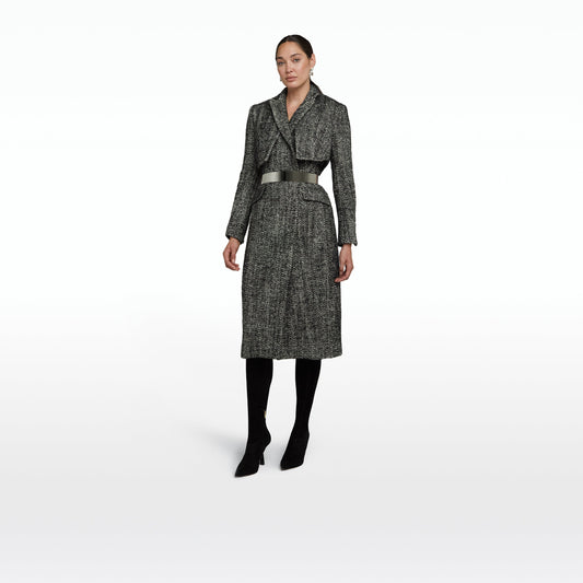 Ennis Black Wool Coat