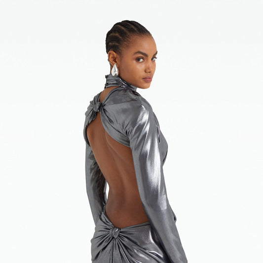 Marlowe Gunmetal Long Dress