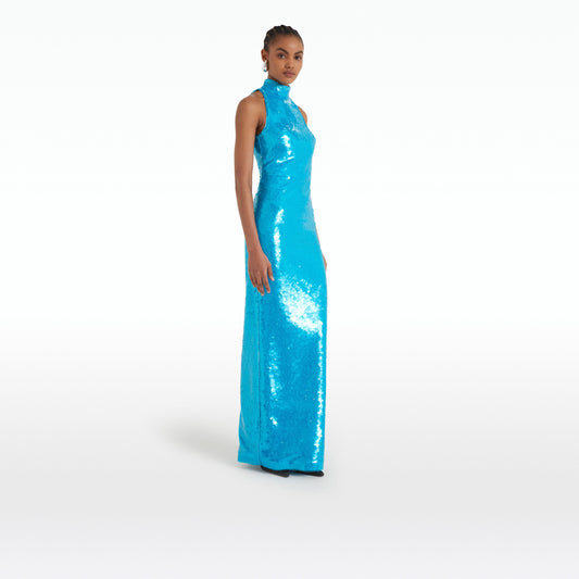 Viba Aquamarine Long Dress