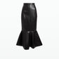 Henner Black Vegan Leather Skirt
