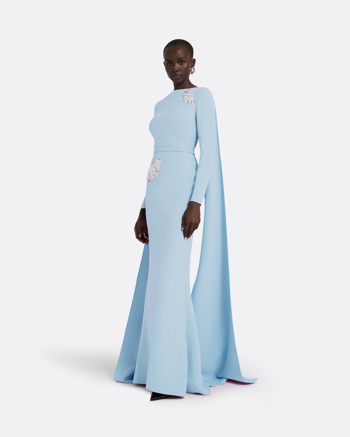 ladies light blue dresses KaLI_store Formal for Women Women's Vintage Floral Lace Ruffle Half Sleeve Evening Party Formal Long Dress Blue,L Zapakasa Women Light Blue Short