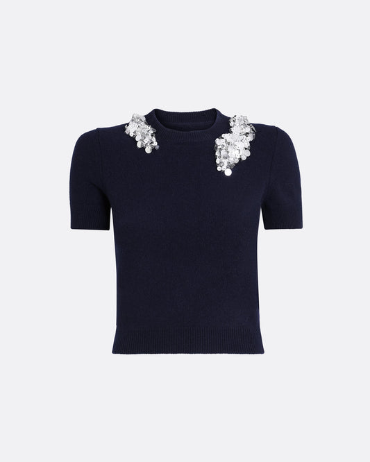 Zade Embroidered Maritime Knit Top