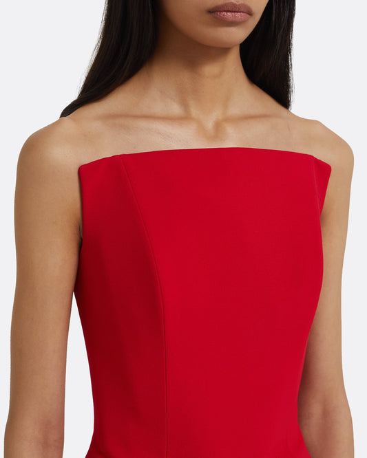 Tegan Midi Dress in Crimson