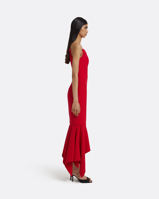Tegan Midi Dress in Crimson