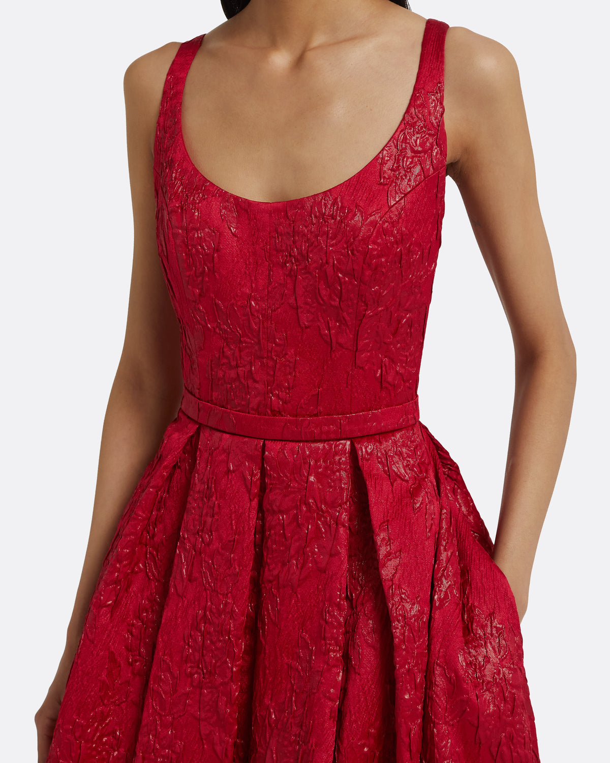 Asher Midi Dress in Crimson