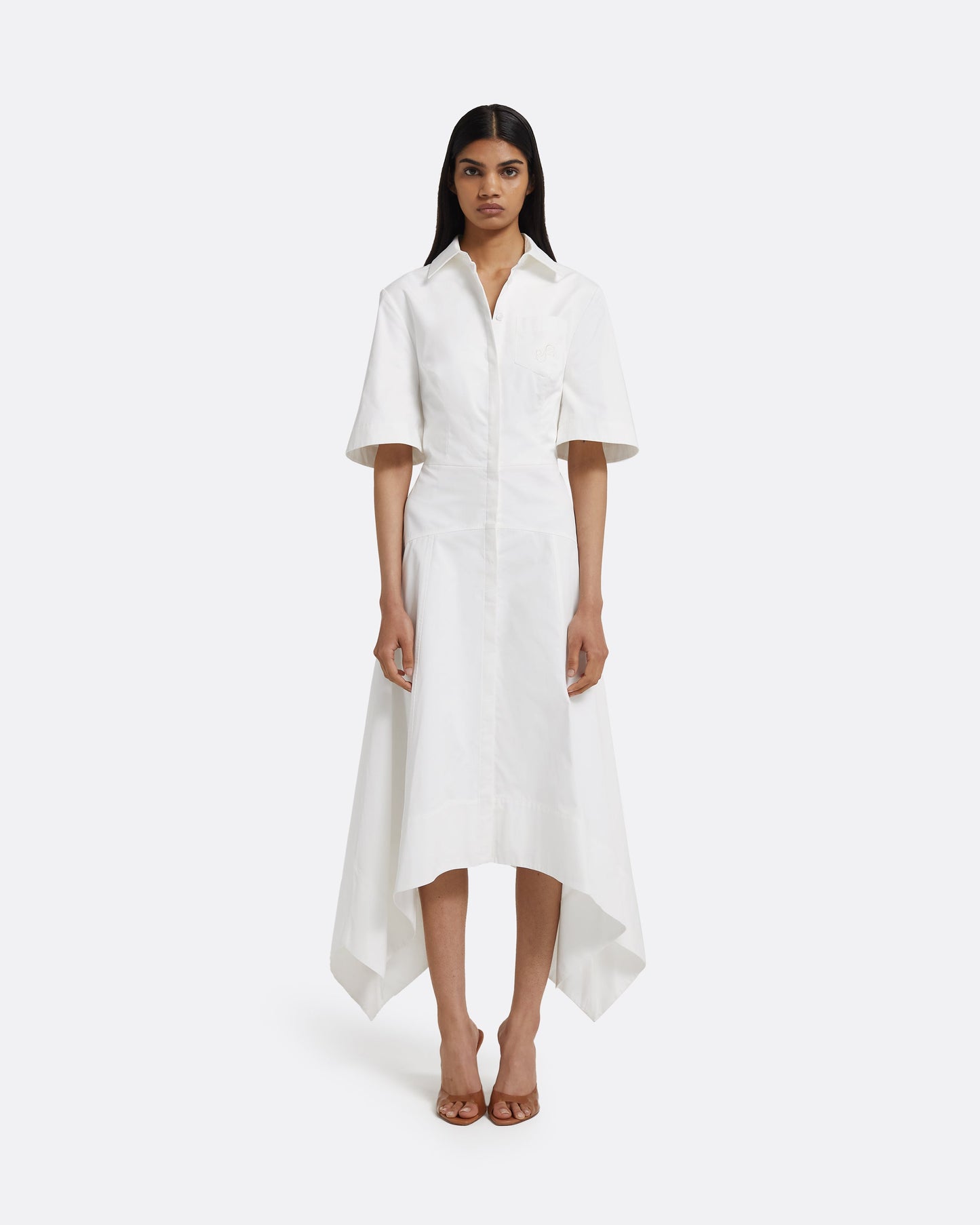 Aster Midi Dress in Ivory Maison Safiyaa USA Aster Midi Dress in Ivory Maison Safiyaa USA