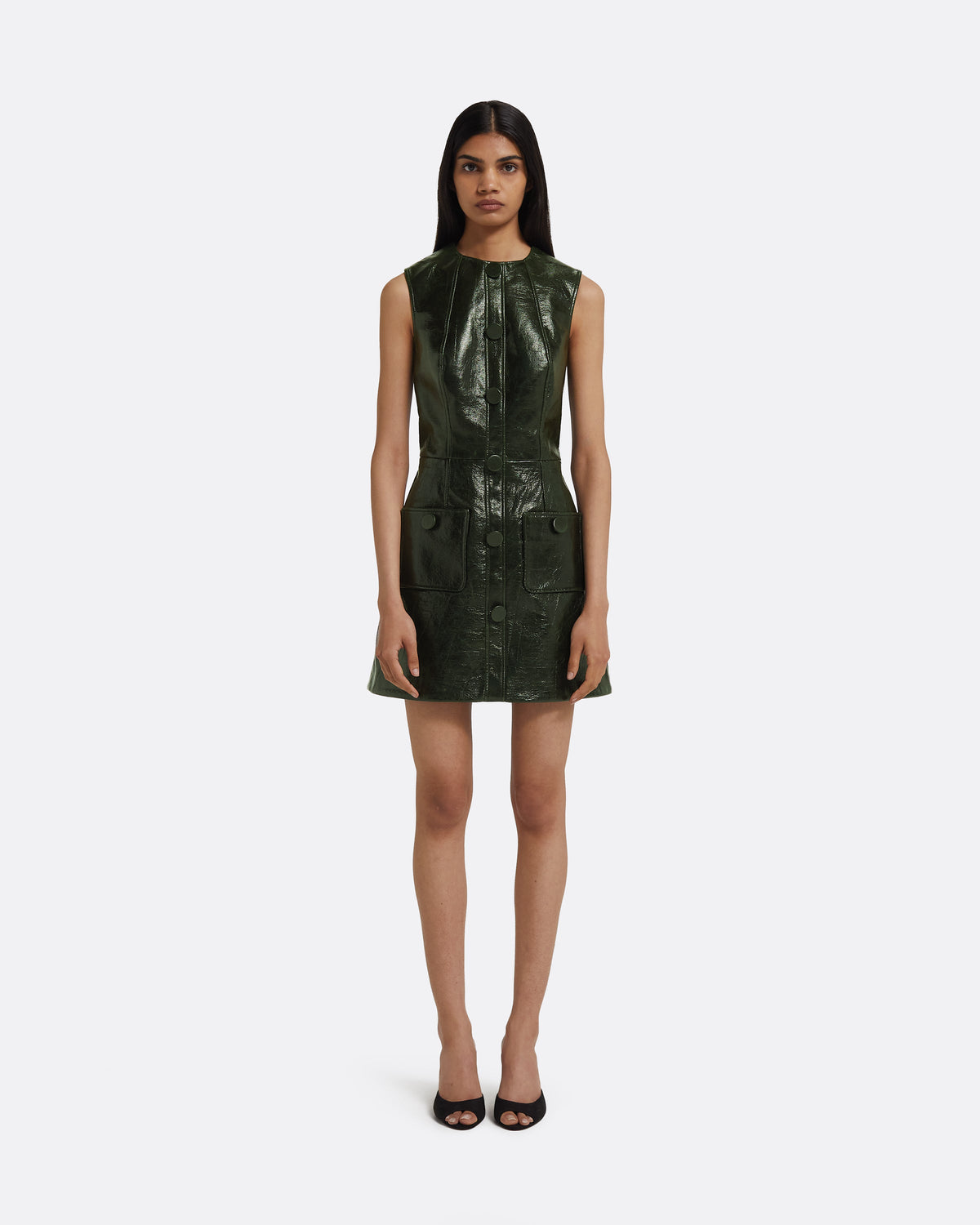 Hunter Mini Dress in Collard Green