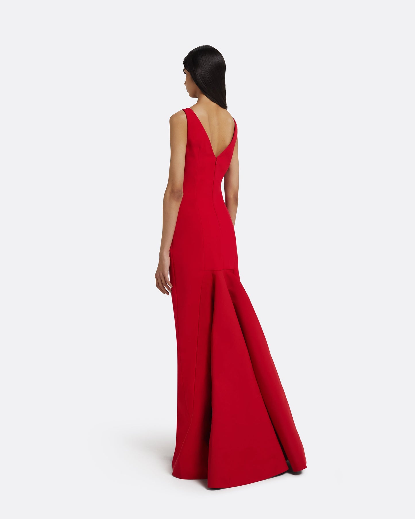 Sloane Long Dress in Lacquer Red on Crimson