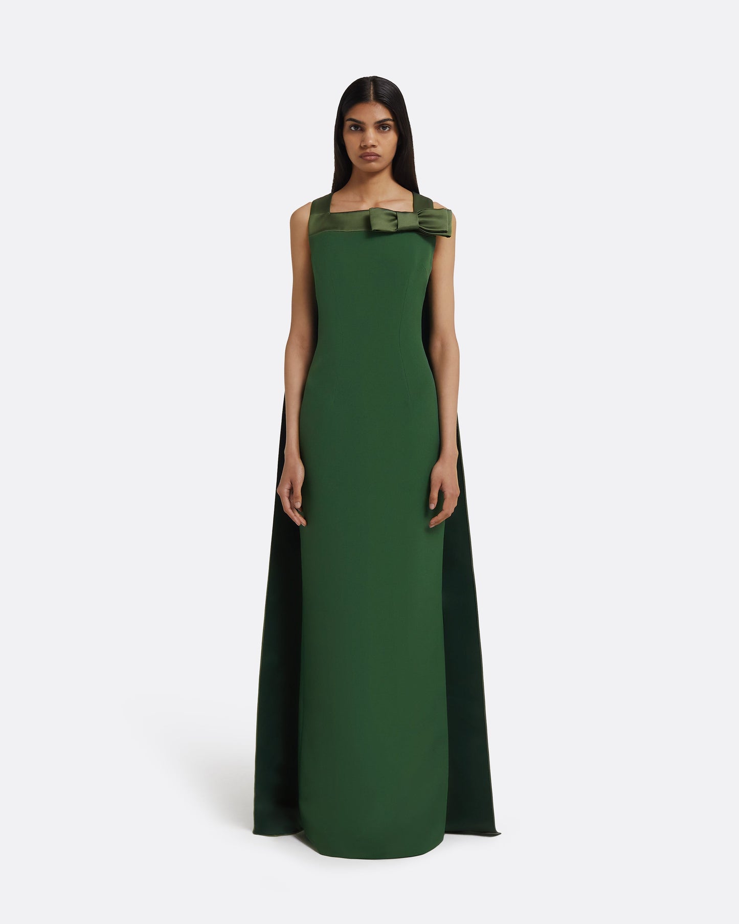 moss green maxi dress Lace Inset Woven Maxi Dress - Moss Green