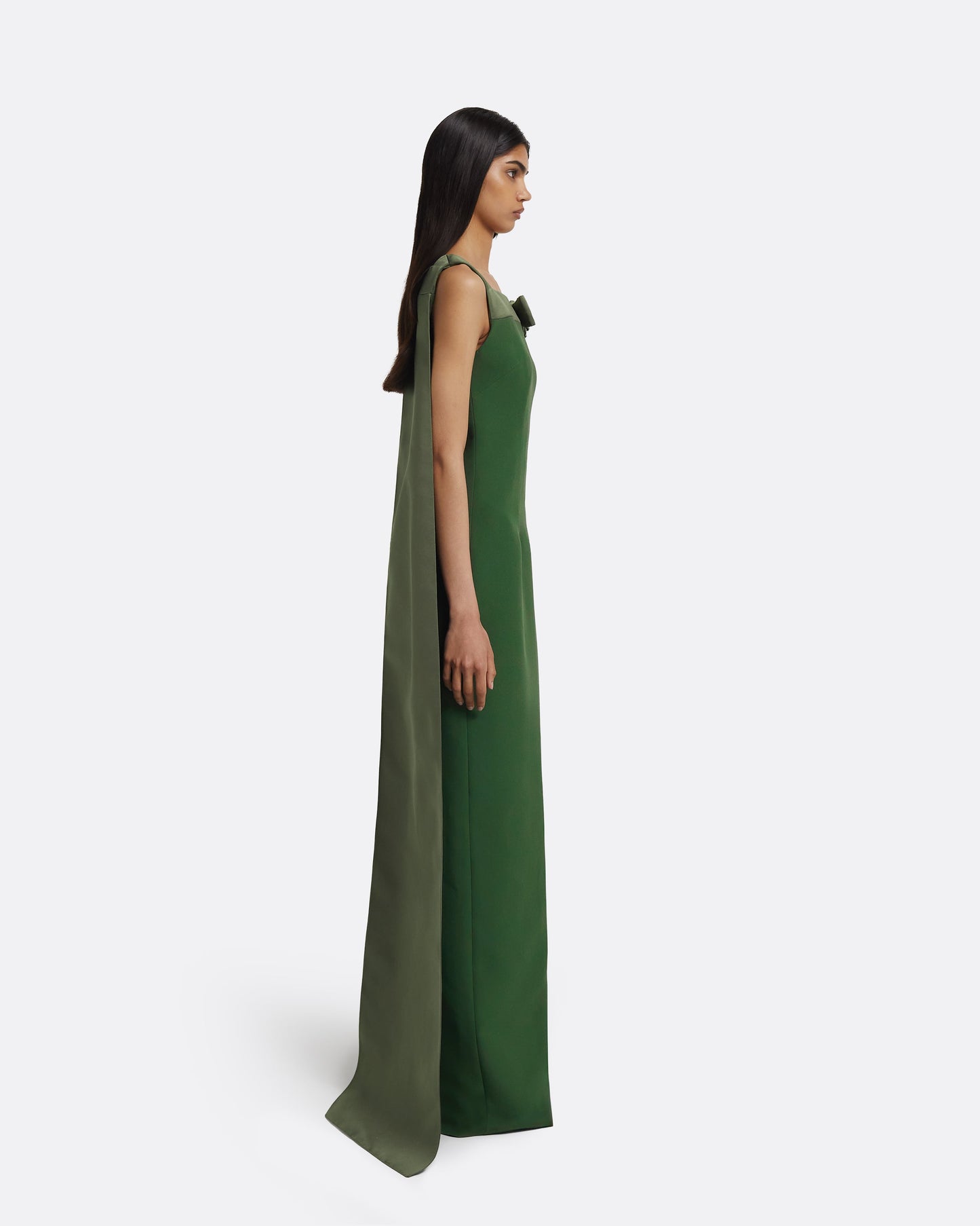 Harley Long Dress in Moss Green