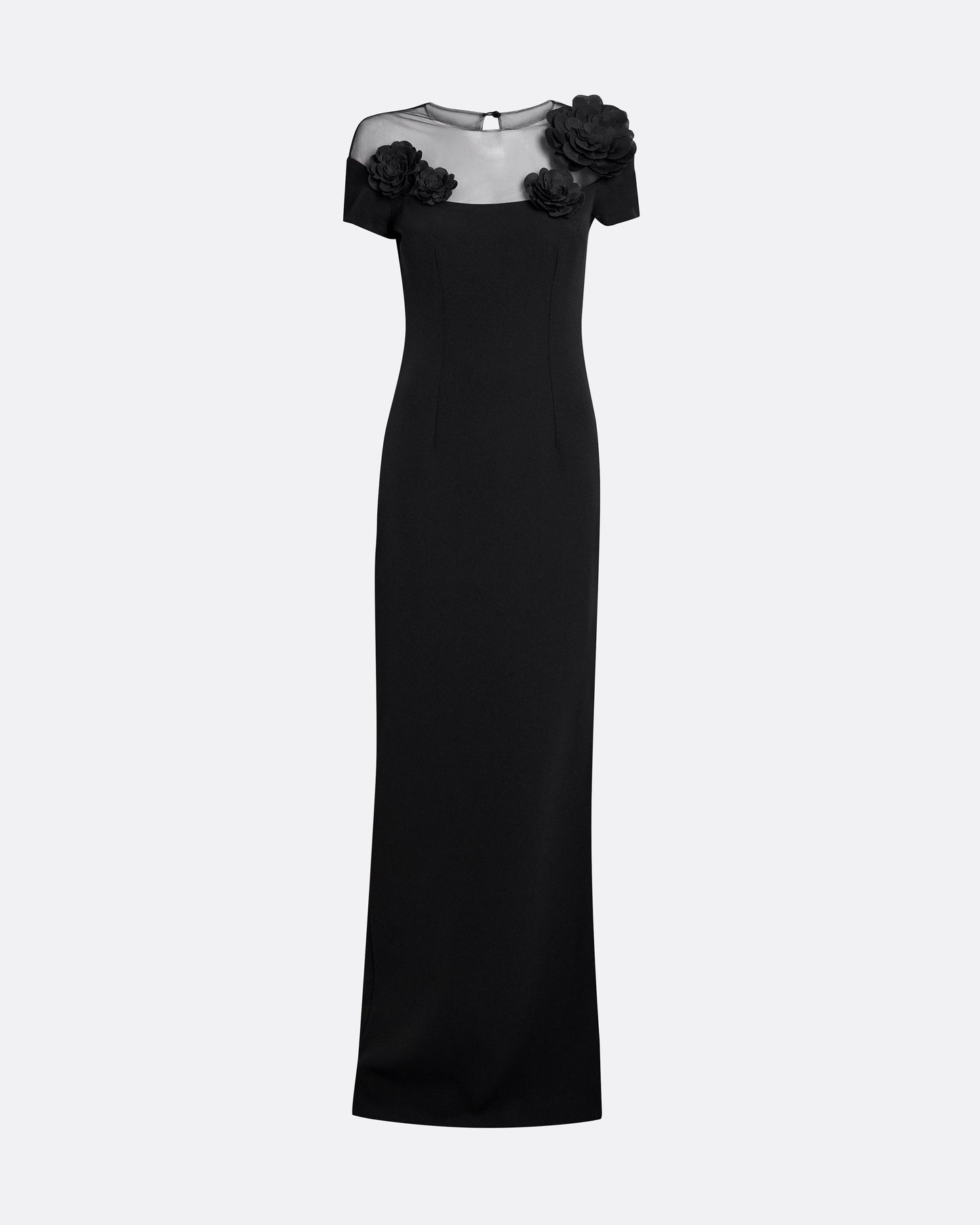 Noah Long Dress in Black with Black Embellishment