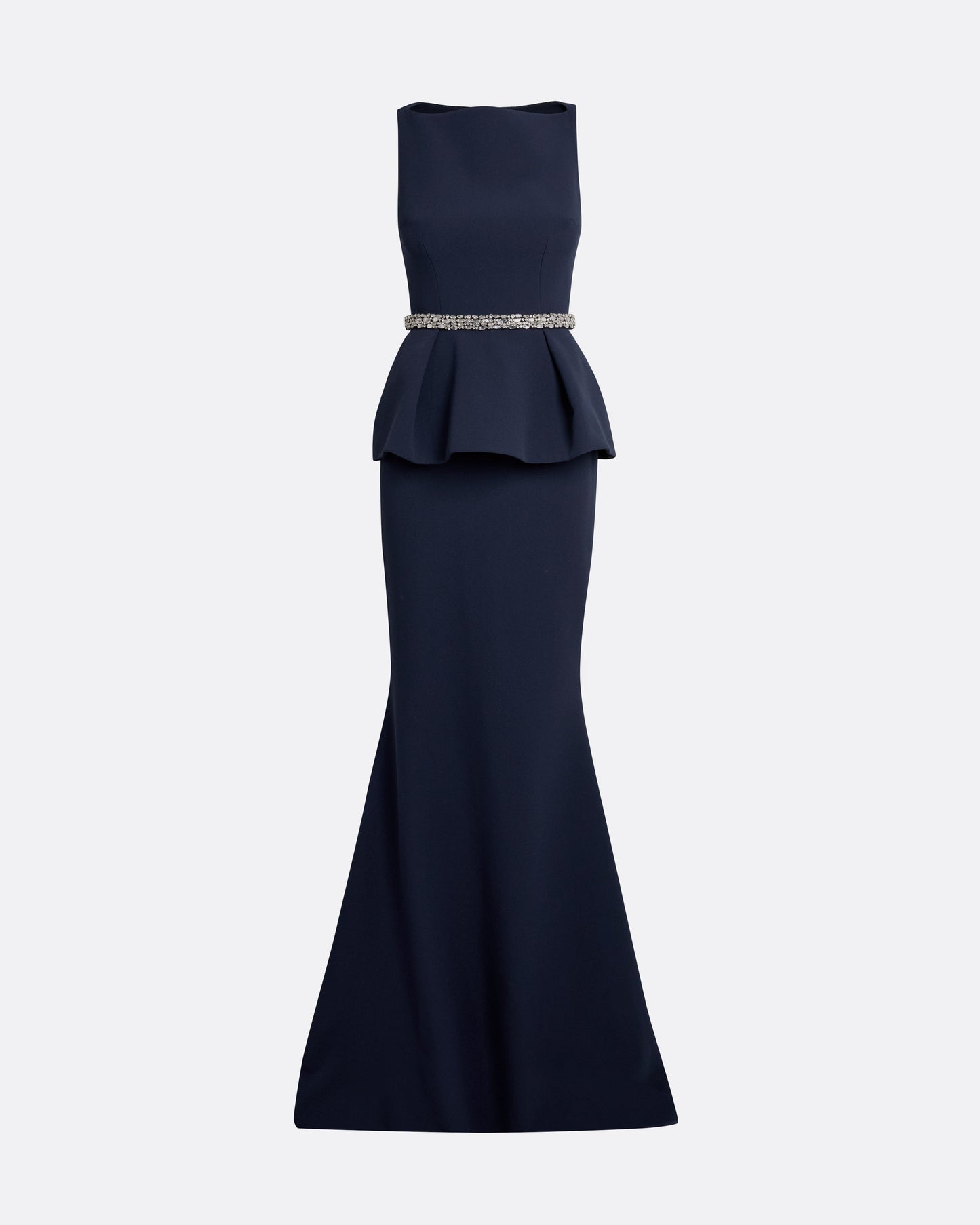 Carter Dress Long & Jonia Belt in Maritime with Crystal