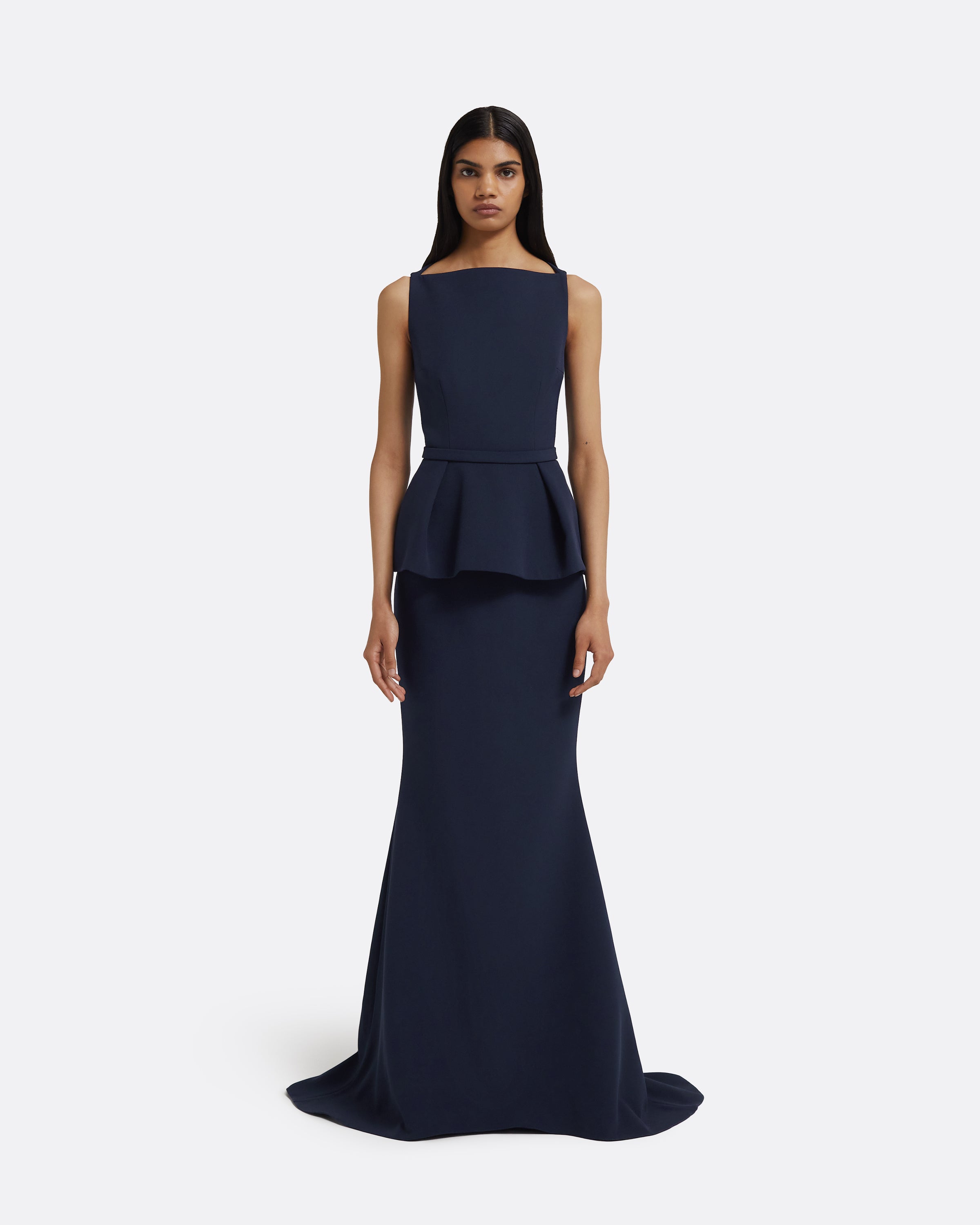 Carter Long Dress in Maritime Blue