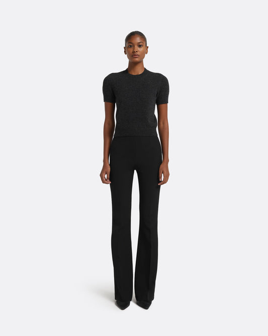 Zade Knitted T-Shirt in Black Melange