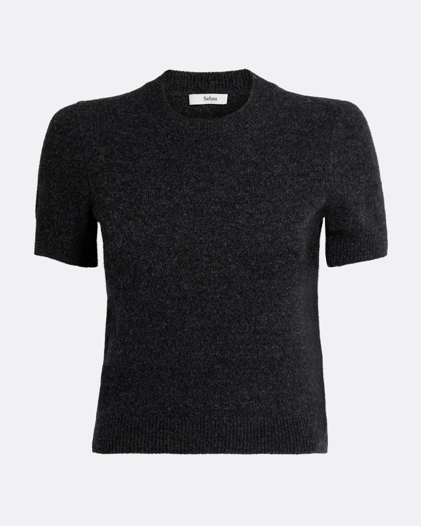 Zade Knitted T-Shirt in Black Melange