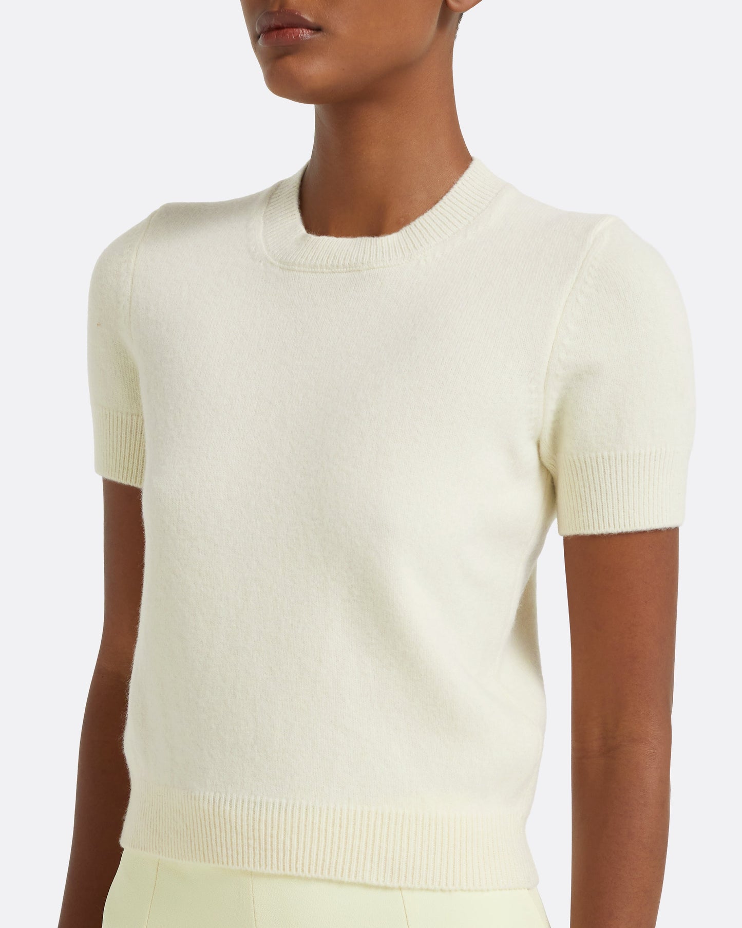 Zade Knitted T-Shirt in Ivory