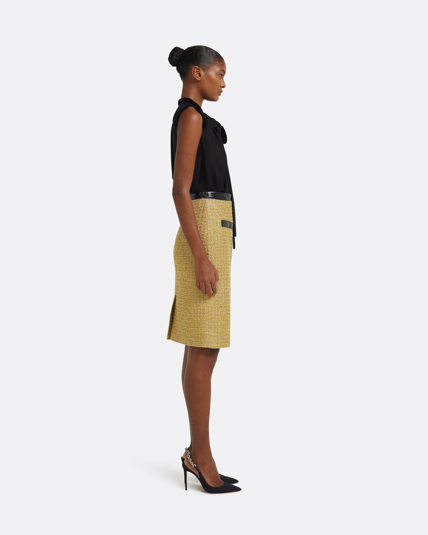 Lucas Midi Skirt in Yellow Gold