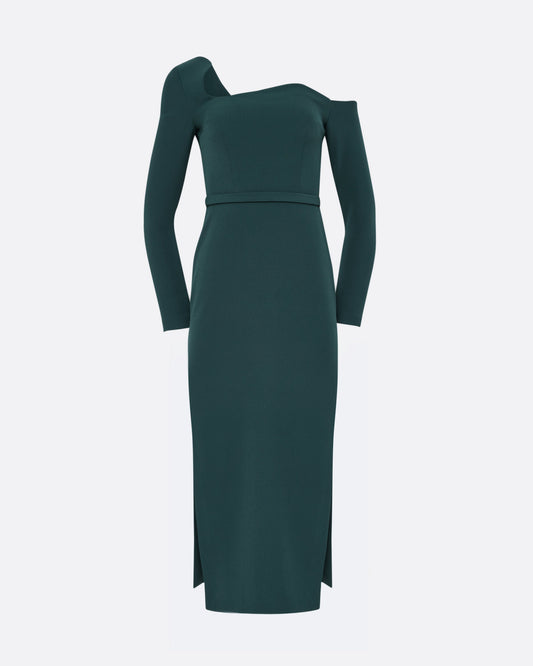 Amia Midi Dress in Darkest Spruce