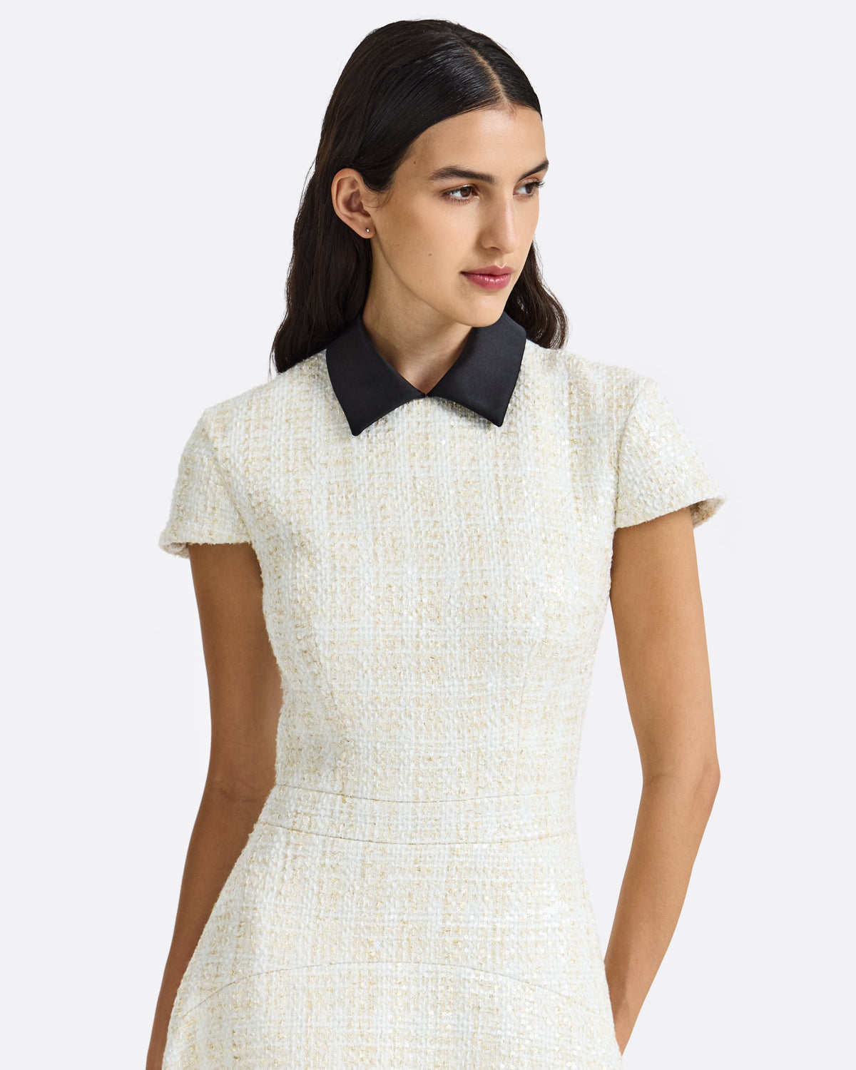 Ascah Midi Dress in Golden Ivory