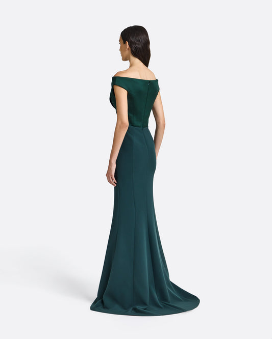 Merissa Long Dress in Darkest Spruce