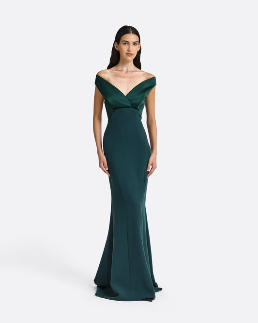 Merissa Long Dress in Darkest Spruce