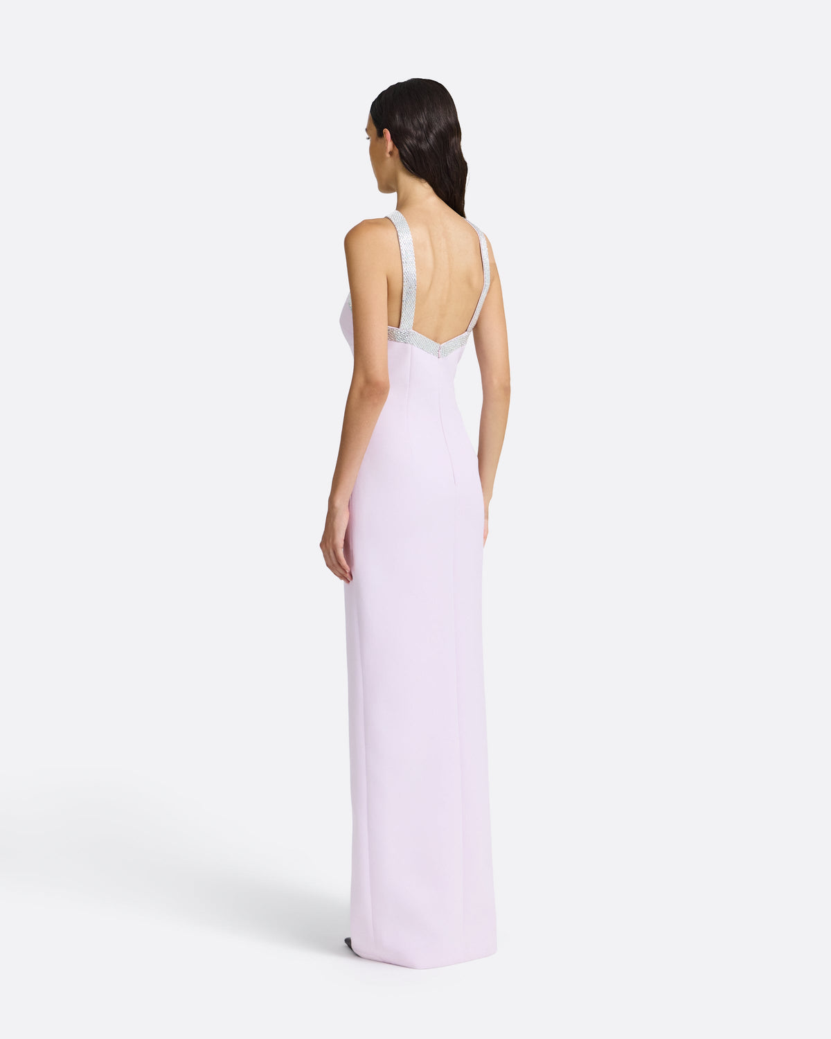 Ardine Embroidered Long Dress in Lilac Snow