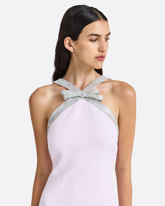 Ardine Embroidered Long Dress in Lilac Snow