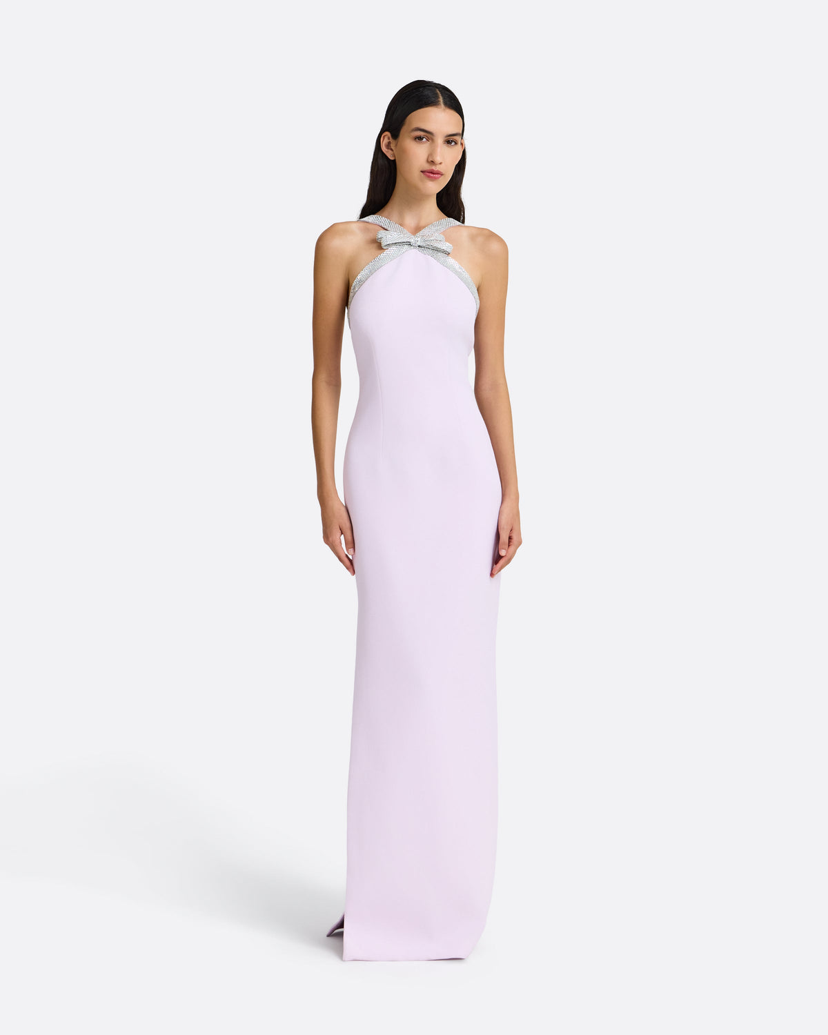Ardine Embroidered Long Dress in Lilac Snow