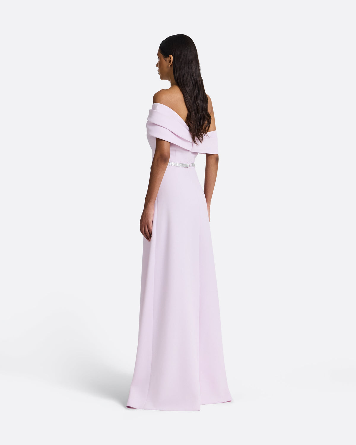 Jahna Embroidered Long Dress in Lilac Snow